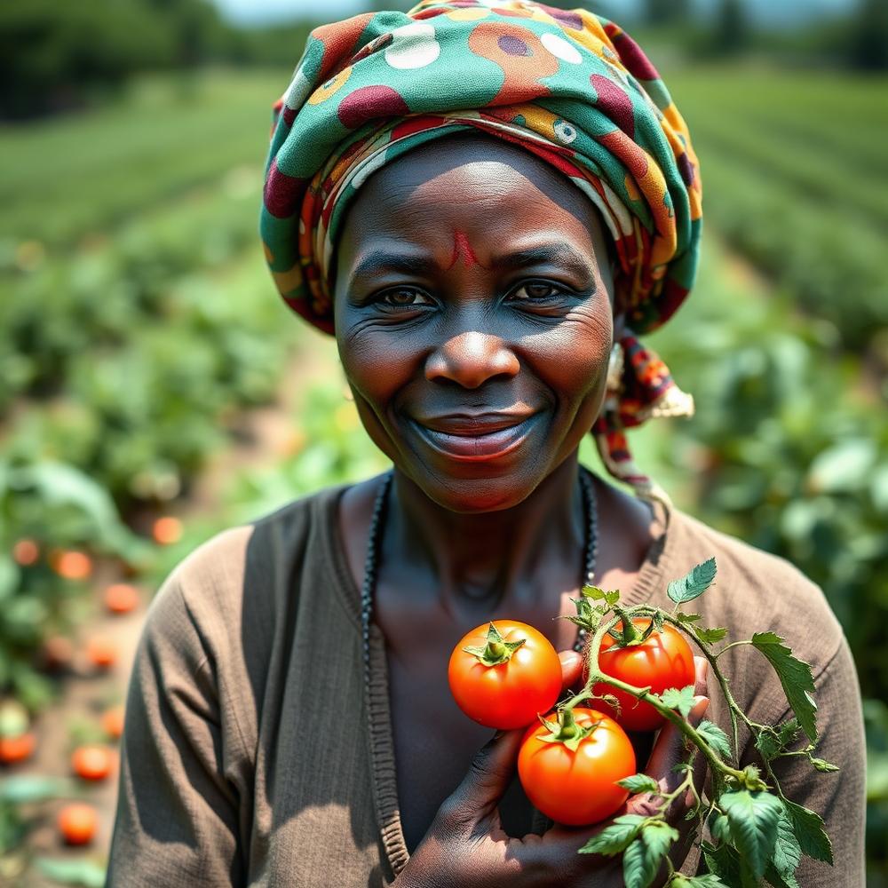 A farmer working in their field